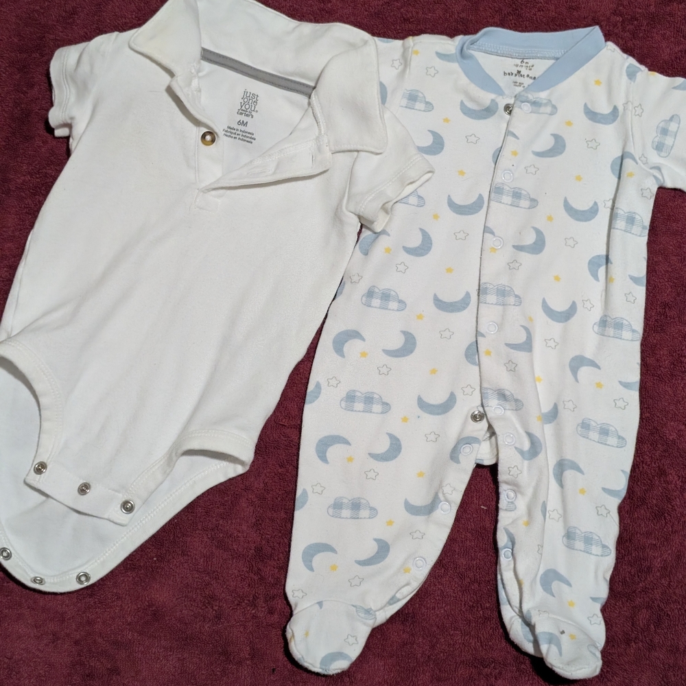 White and Blue Kids One Piece Set